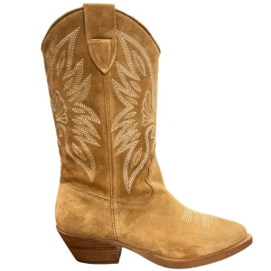 Alpe Ladies Tan Suede Leather Cowboy Boot 5001 11 27