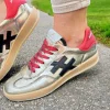 Another Trend Ladies Gold Metallic/Red Gum Sole Trainer A0325878