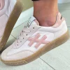 Another Trend Ladies Rose Leather/Suede Gum Sole Trainer A0380466