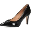 Caprice Black Patent Combination Heeled Court Shoe 22404-29 019