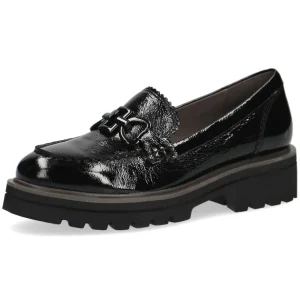 Caprice Black Patent Leather Chain Loafer Shoe 24706-29 017