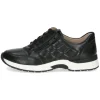 Caprice Black Soft Leather Laced/Zip Trainer 23653-43 022