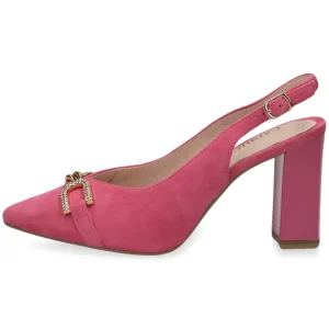 Caprice Fuchsia Suede Leather Heeled Sandal 29600-20 540