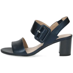 Caprice Navy Soft Leather Heeled Sandal 28306-20 842