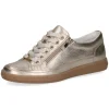 Caprice Platinum Metallic Leather Laced/Zip Trainer 23706-44 959