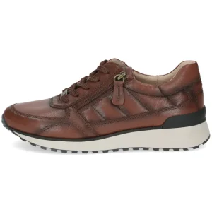 Caprice Tan/Muscat Soft Leather Laced/Zip Trainer 23701-41 33A