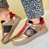 Carmela Ladies Bronze Combination Laced Gum Sole Trainer 161957