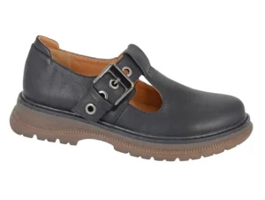 Cipriata Ladies Black T-Bar Buckle Shoe