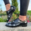 Dancing Matilda Black Silver Star Laced Brogue Shoe TRAPEZE 004