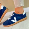 Drilleys Ladies Navy/White Laced Gum Sole Trainer SEVENTY
