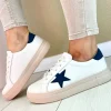 Drilleys Ladies Off White Star Laced Gum Sole Trainer SIXTY SIX