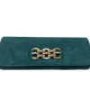 Emis Ladies Green Suede Leather Chain Handbag T20 7974