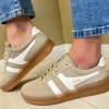 Gola Ladies Bone/Off White Gum Sole Trainer GRANDSLAM SUEDE
