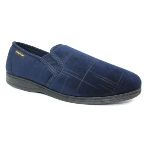 Goodyear Mens Navy Memory Foam Slippers DENVER