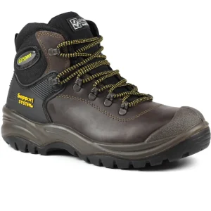 GRI Sport Mens Steel-Toe Laced Safety Boot Contractor Brown