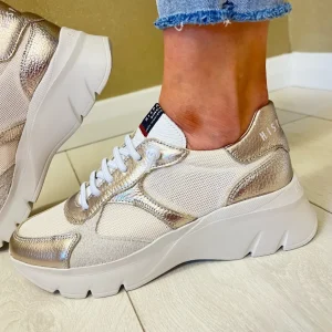 Hispanitas Ladies Copper/White Comb Bungee Laced Trainer 253819