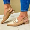 Hispanitas Ladies Tan/Cream Leather Chain Closed Toe Sandal 243299