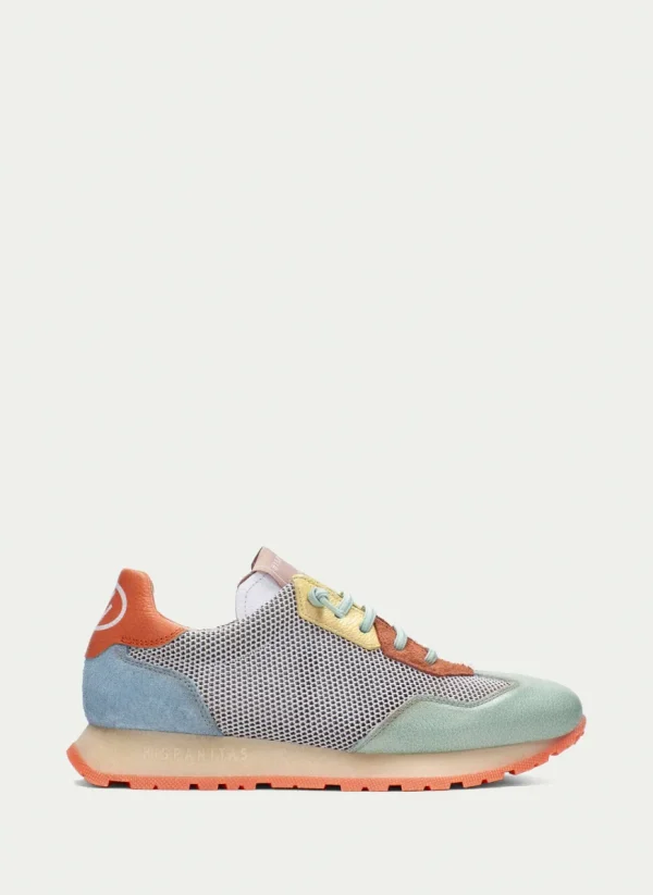 Hispanitas Ladies White/Multi Colour Bungee Laced Trainer 253869
