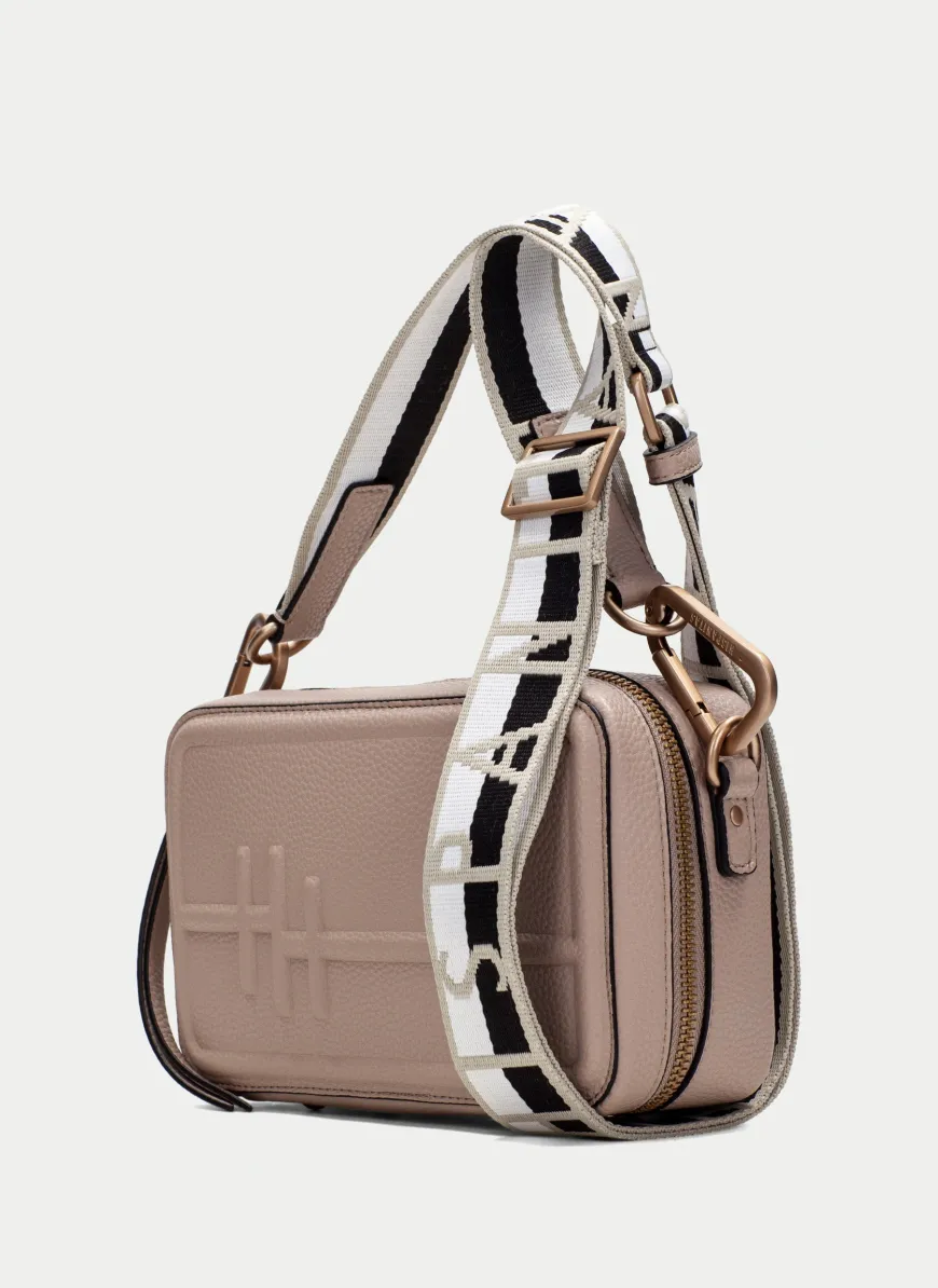 hispanitas_taupe_leather__0.webp Hispanitas Taupe Leather Combination Cross Body Handbag BV253840