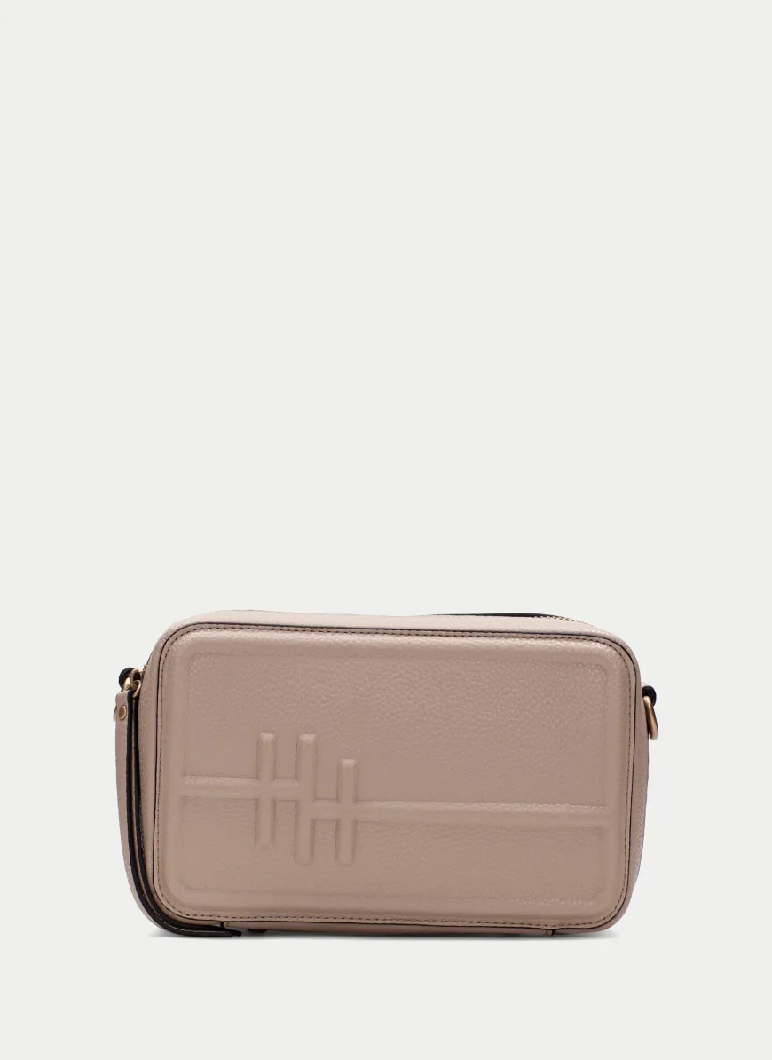 hispanitas_taupe_leather__1.webp Hispanitas Taupe Leather Combination Cross Body Handbag BV253840