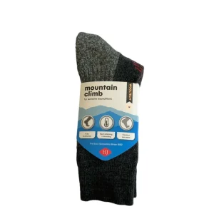 HJ Hall Mens Pro Trek All-Terrain Performance Socks Slate/Grey