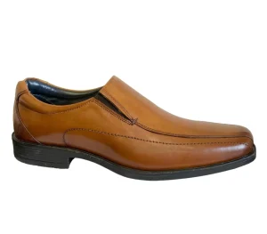 Hush Puppies Mens Tan Leather Slip-On Shoe BRODY