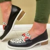 Jose Saenz Black/Beige/Animal Print Loafer 2148-I-BG