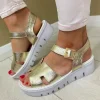 Jose Saenz Ladies Gold Metallic Slingback Sandal 4442-M