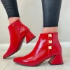 Jose Saenz Ladies Red Patent Pointy-Toe Block Heel Ankle Boot 4364
