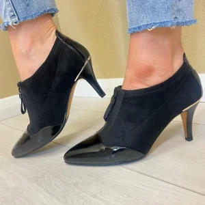 Kate Appleby Ladies Black Combination Zip-Front Heeled Shoe Boot SMETHWICH