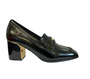 Kate Appleby Ladies Black Patent Heeled Loafer Shoe STRAID