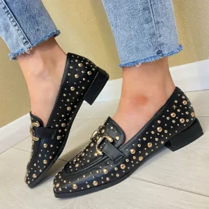 Kate Appleby Ladies Black Stud Chain Loafer Shoe PENISTON