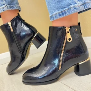 Kate Appleby Ladies Navy Patent Ankle Boot MONEYGLASS