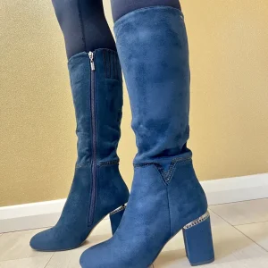 Kate Appleby Ladies Navy Faux Suede Heeled Knee Boot LISHEARD