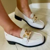 Kate Appleby Ladies Oatmeal Patent Chain Loafer Shoe THAMESEST