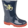 Kids Navy Digger Wellies