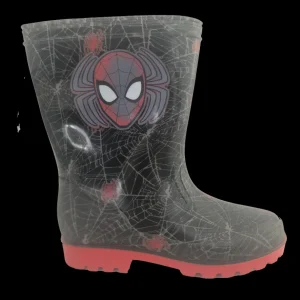 Kids Spiderman Black/Red Wellies