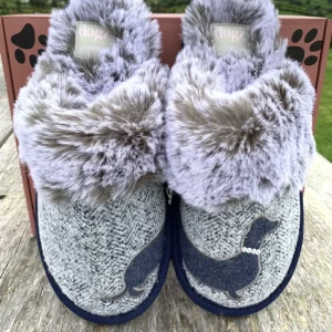 Lazy Dogz Blue Fleece-Lined Mule Slippers DASHER