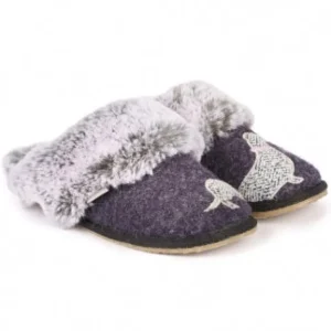Lazy Dogz Navy Fleece-Lined Mule Slippers PIPPIN