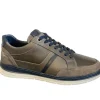 Lloyd & Pryce Mens Tommy Bowe Dark Fossil Leather Laced Trainer NEGRI