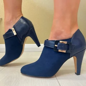 Lotus Ladies Navy Combination Inside Zip Heeled Shoe/Boot PLATT ULS420