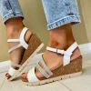 Lotus Ladies White Dressy Wedge Sandal GOLDIE ULP275