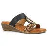 Lunar Black/Leopard Low Wedge Mule Sandal PARADISE JLH523