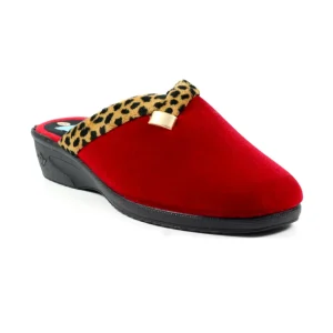 Lunar Red Low Wedge Mule Slippers MICHELLE KLA007 RD