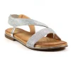 Lunar Silver Crossover Slip-In Sandal BINDI JLH439