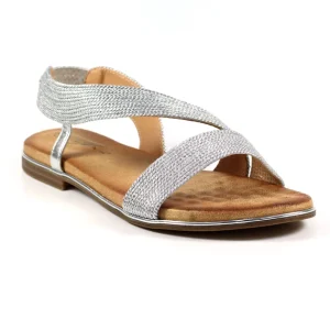 Lunar Silver Crossover Slip-In Sandal BINDI JLH439
