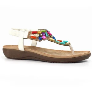 Lunar White Combination Toe-Post Sandal RACHEL JLH503