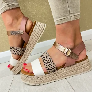 Lunar White/Leopard Combination Sandal SUMMER JLH493