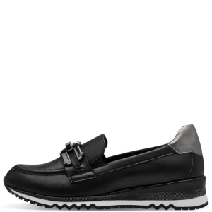 Marco Tozzi Black Combination Chain Loafer Shoe 24721-43 098