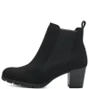 Marco Tozzi Ladies Black Faux Suede Pull-On Heeled Ankle Boot 25355-41-001